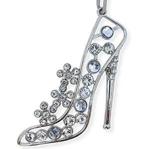 Crystal High Heel Shoe Ornament for Christmas Tree or Hanging Décor, 3.25 x 2.5
